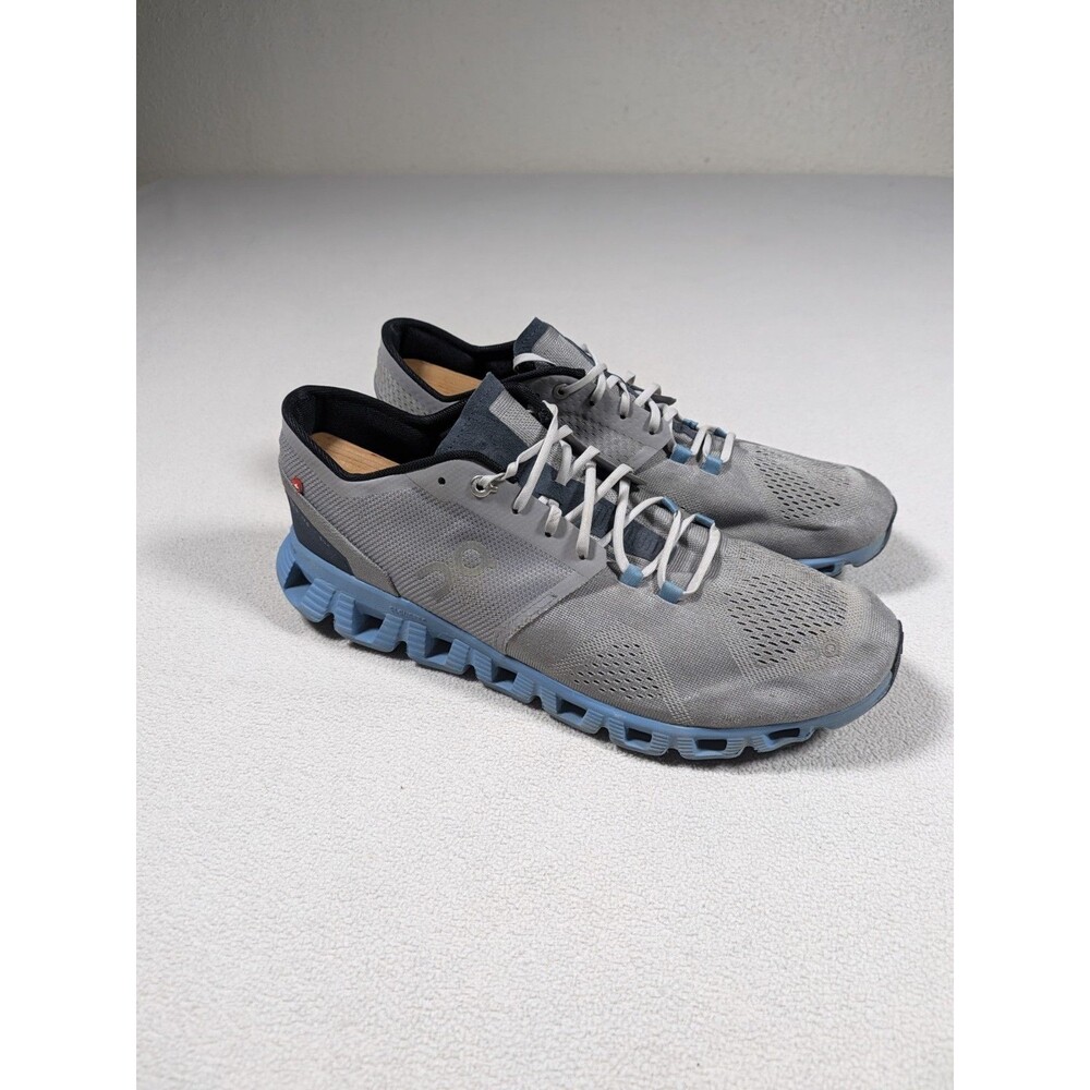 On Running Cloud X Alloy Grey Niagara Blue Mens Size 11 Shoes 40.99038